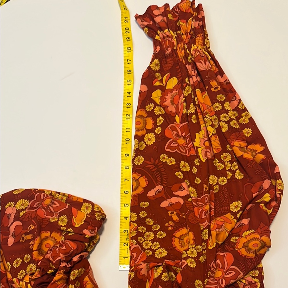 Easel Los Angeles Floral Long Sleeve Red and Orange Square Neck Longsleeve Sz 3X - Picture 5 of 10